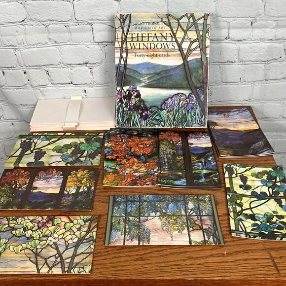 Tiffany Windows 19 blank cards with pictures of Stained Glass Designs - Picture 2 of 11